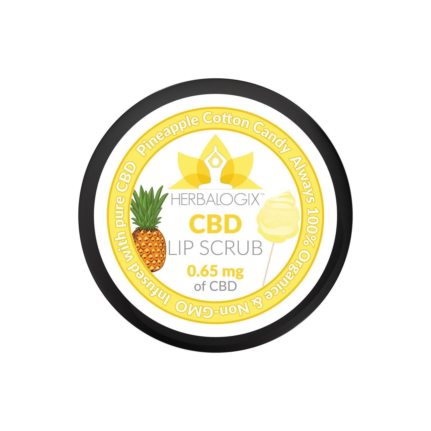Herbalogix CBD Lip Scrub - Pineapple Cotton Candy