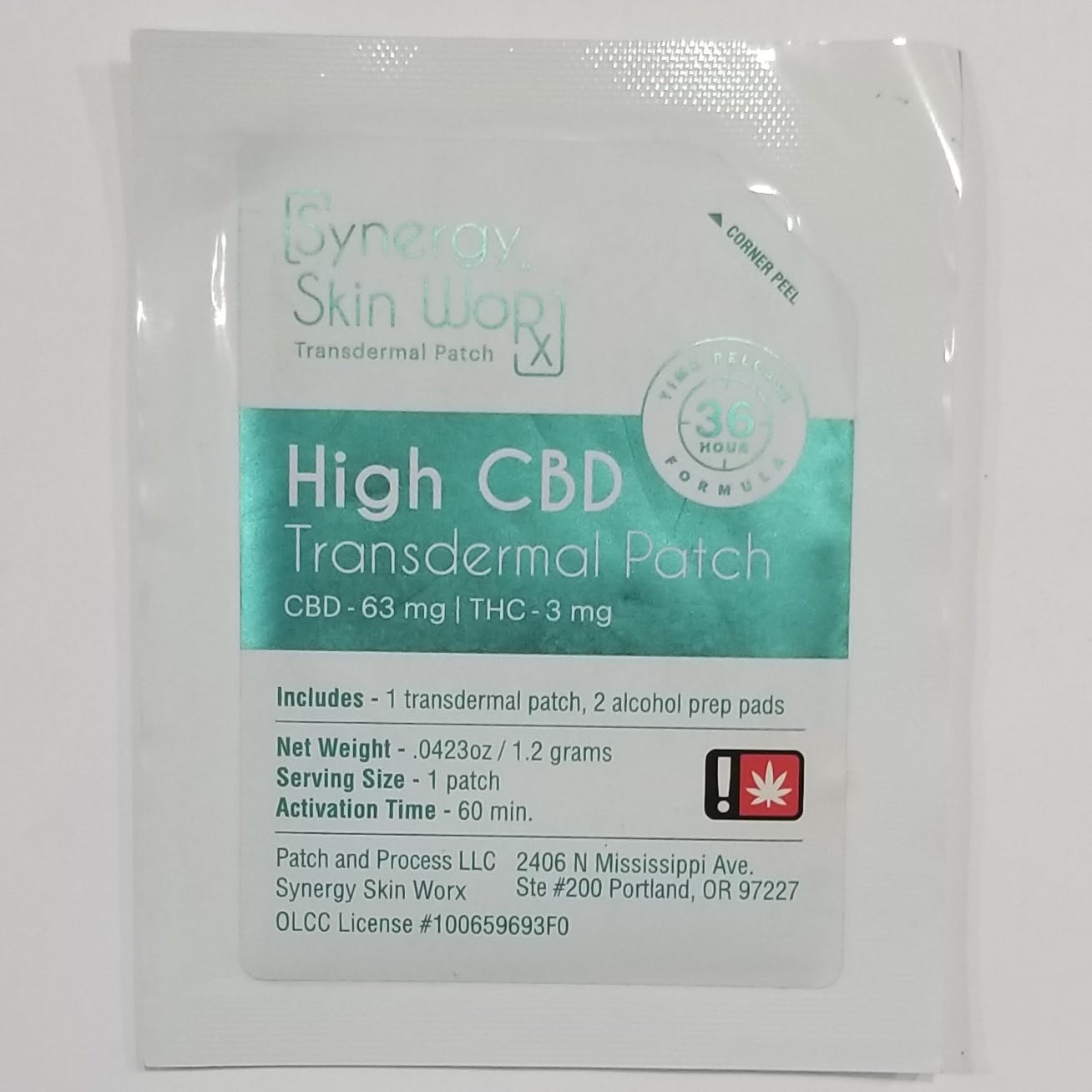 High CBD Transdermal Patch- Synergy Skin Worx
