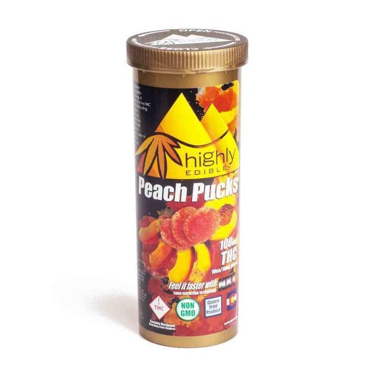Highly Edible - Peach Puck 100mg REC - CO