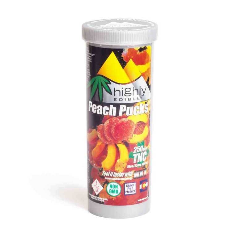 Highly Edible Peach Pucks 250mg