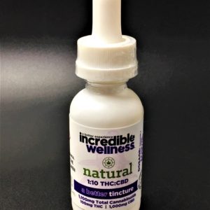 Incredible Wellness - Natural Tincture 1:10 THC/CBD