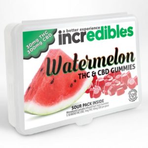 Incredibles 30mg- Watermelon 1:10 CBD Gummies (Tax Included)