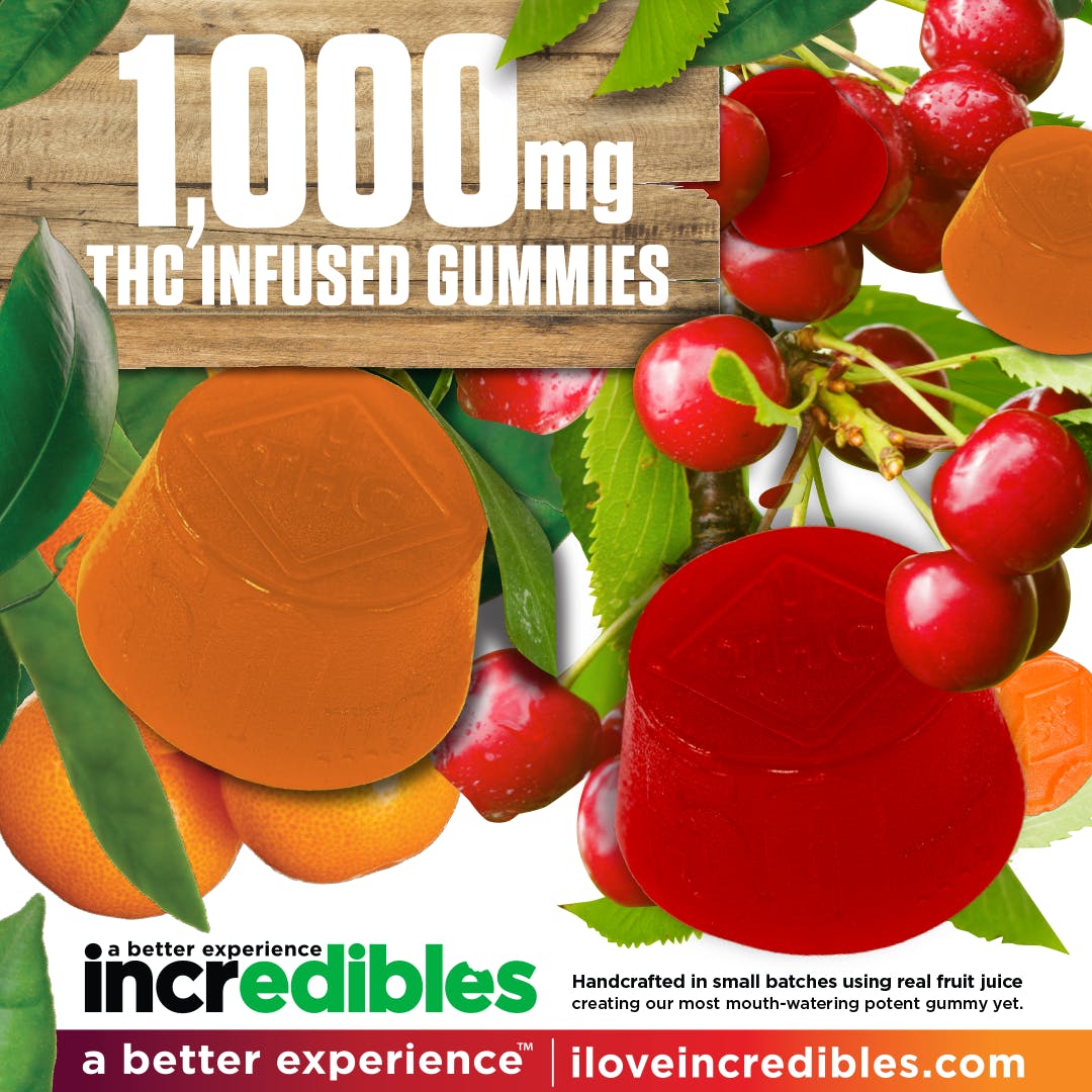 Incredibles- Cherry & Tangerine Gummies 1000mg