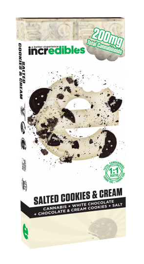 Incredibles Cookies and Cream CBD, 100mg THC/ 100mg CBD