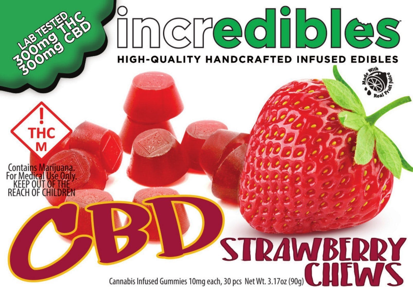 Incredible's Strawberry CBD Chews