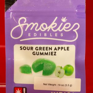 Indica Sour Green Apple Gummy by Smokiez