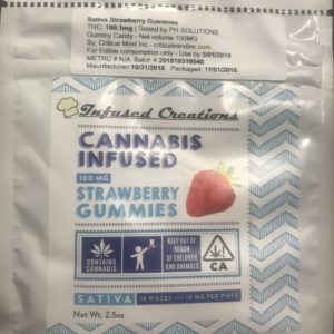 Infused Creations Strawberry Gummies 100mg