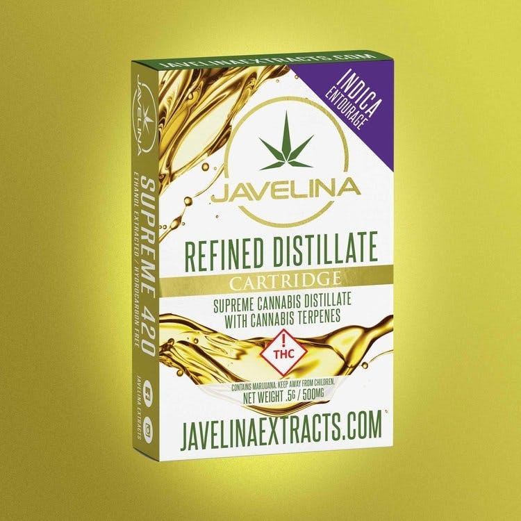 Javelina Refined Distillate 500mg Cartridge Holy Grail Kush Indica