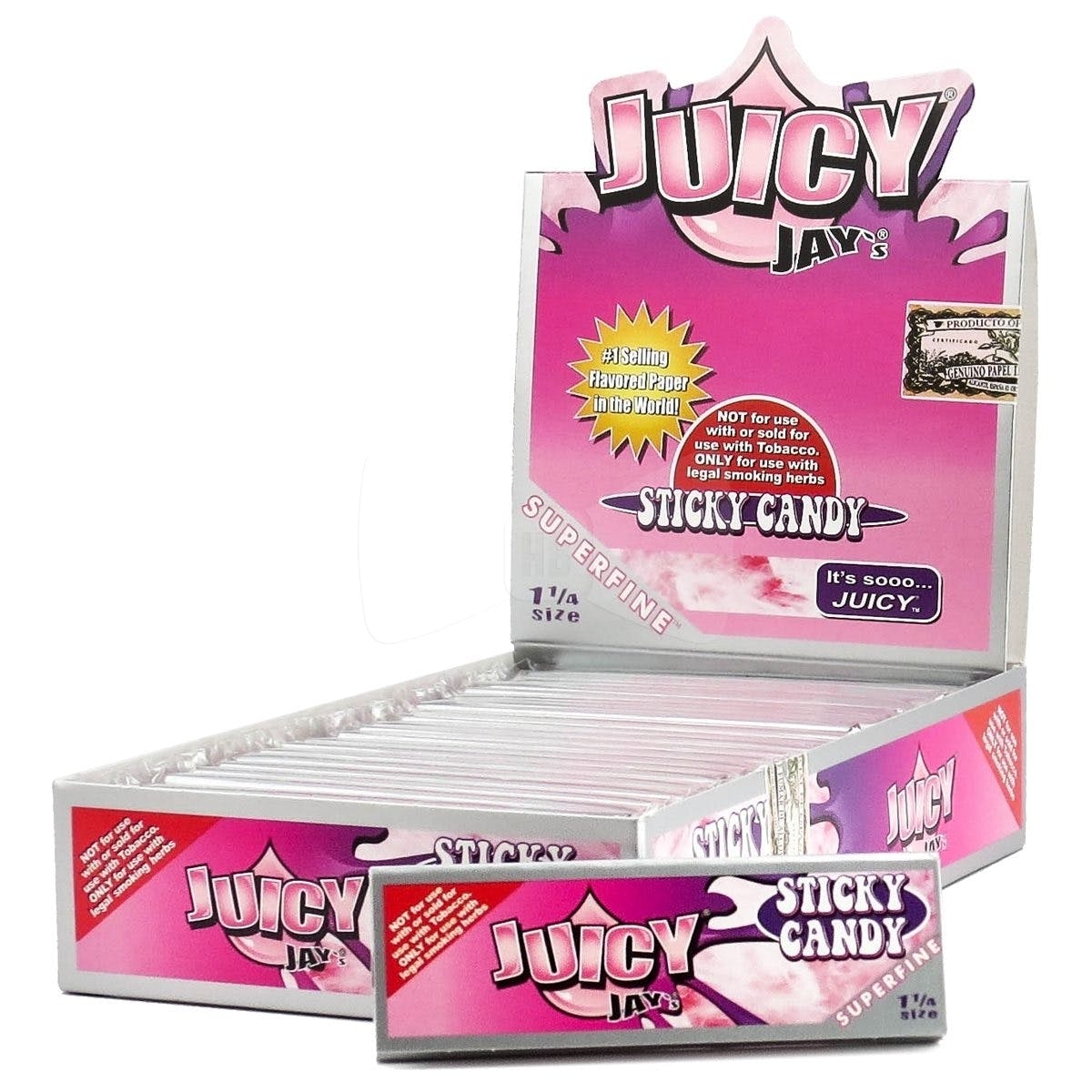 JUICY JAY STICKY CANDY 1 1/4 ROLLING PAPERS