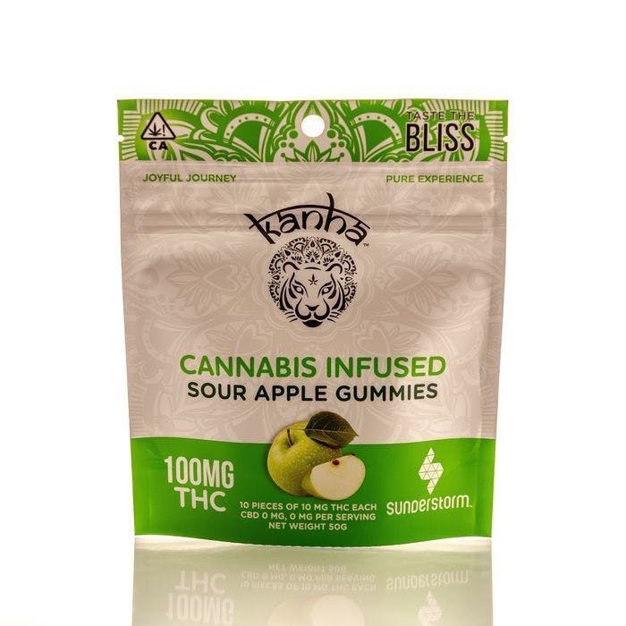 Kanha Treats: 100mg Sour Apple Gummies