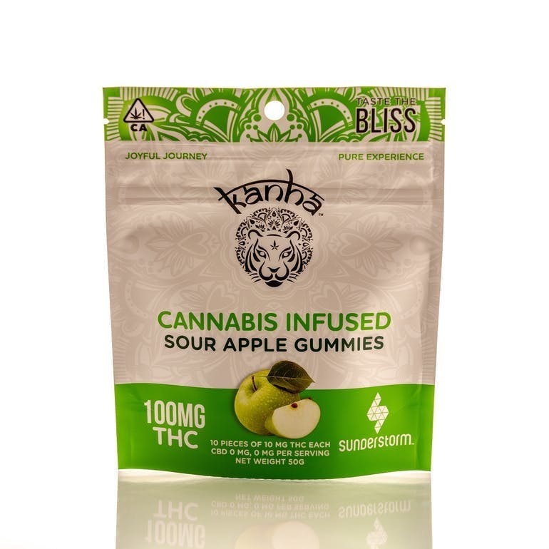 Kanha Treats- Sour Apple Gummies (100mg)