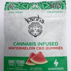 Kanha Treats - Watermelon CBD Gummies - 20:1 CBD:THC