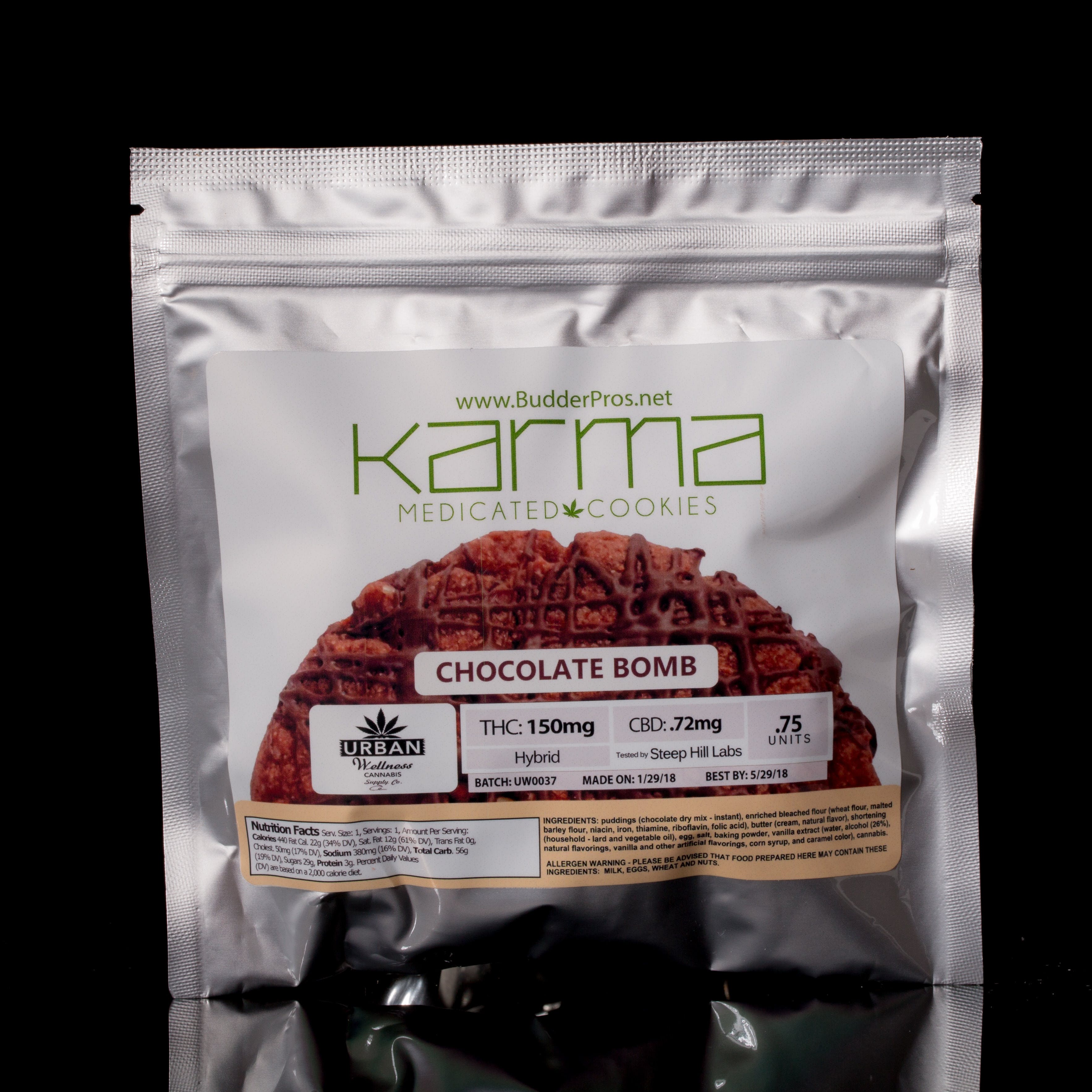 Karma Cookie- Chocolate Bomb (150mg) Indica
