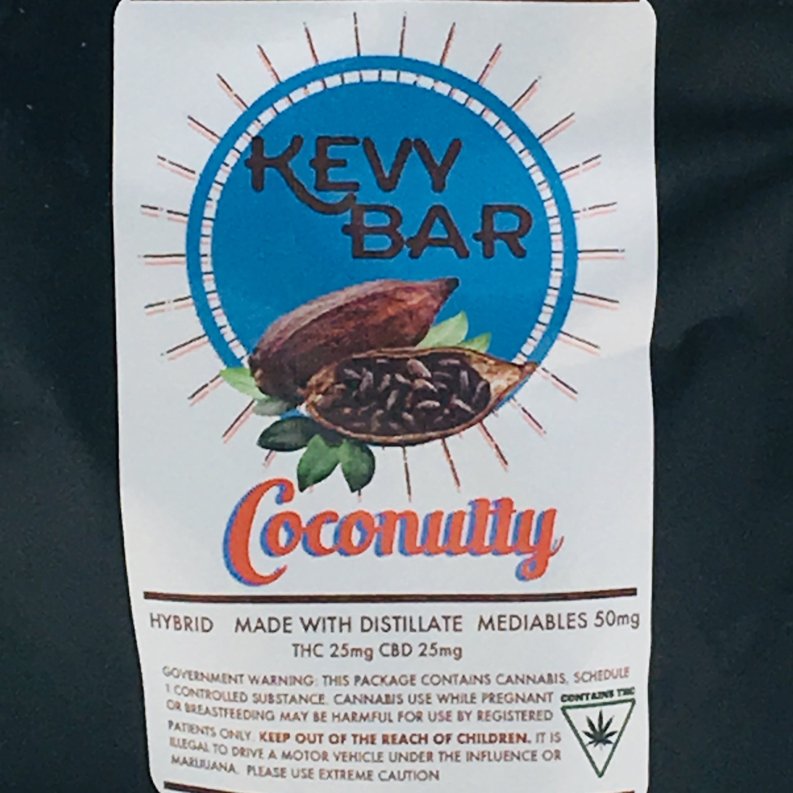 Kevy Bar - (Coconutty 1:1 CBD/THC) 50 mg