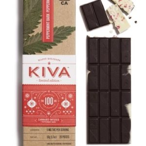 Kiva Confections - Peppermint Bark 100mg THC