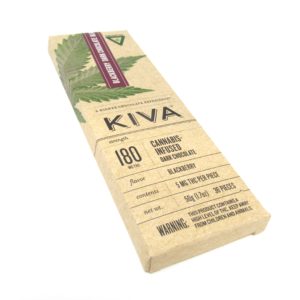 Kiva Dark Blackberry Chocolate Bar 180mg