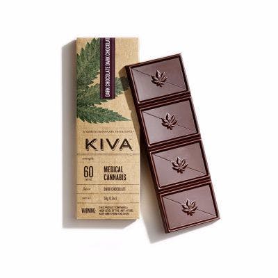 Kiva Dark Chocolate Bar 180mg (4 Pieces)
