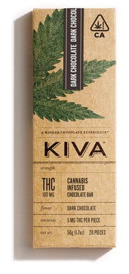 Kiva - Dark Chocolate THC 100mg