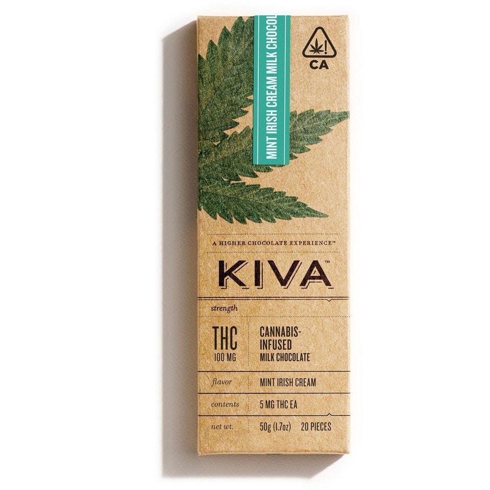 Kiva Mint Irish Cream Milk Chocolate 180mg Bar