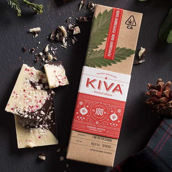 Kiva - Peppermint Bark 100mg Chocolate