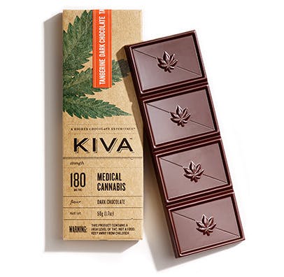 KIVA Tangerine Dark Chocolate Bar 180mg