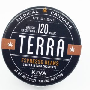 KIVA Terra Bites Dark Choc. Espresso Bean 120mg