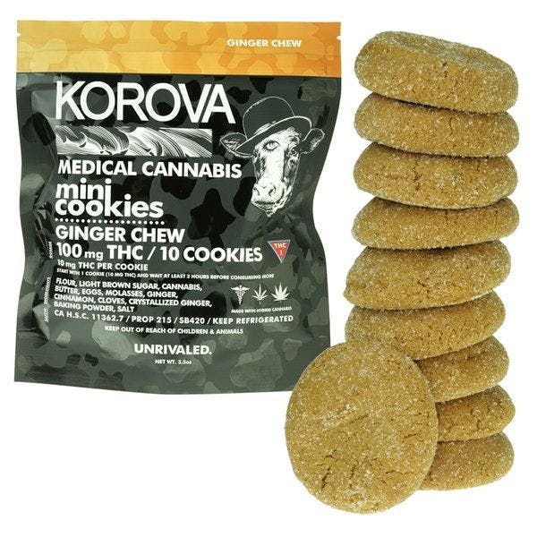 Korova Cookies 100mg (Ginger Chew - 10 Pack)