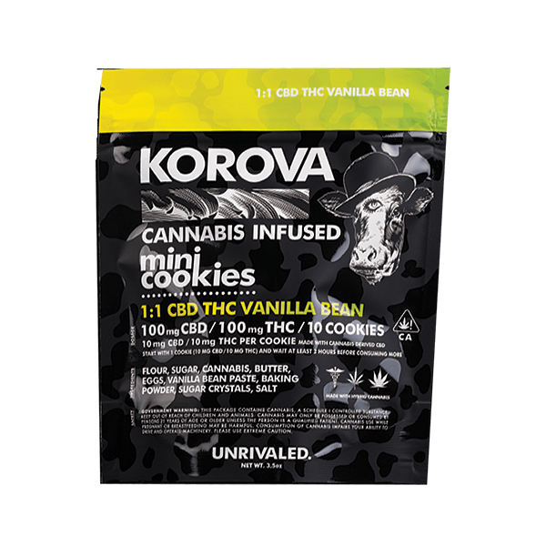 Korova Mini Cookies 1:1 CBD Vanilla Bean 100mg
