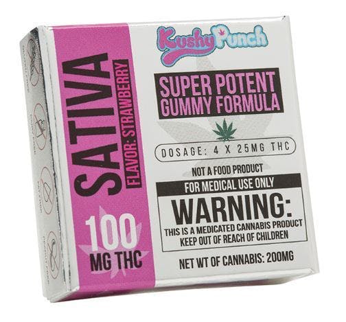 Kushy Punch- Sativa Strawberry 100mg THC
