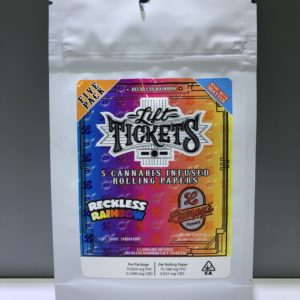 Lift Tickets Cannabis Infused Rolling Papers- Reckless Rainbow 5 Pack