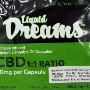Liquid Dreams Capsules - CBD 1:1 - 4pk