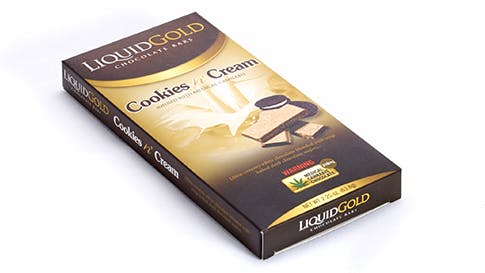 Liquid Gold Chocolate Bar - Cookies and Cream 210 mg THC