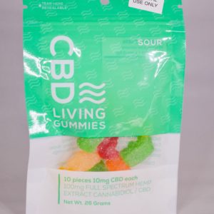 Living CBD - Sour Gummy Bears 100mg CBD