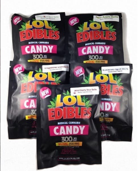 edible-lol-edibles-blueberry-sour-belts-300mg-2-for-2420
