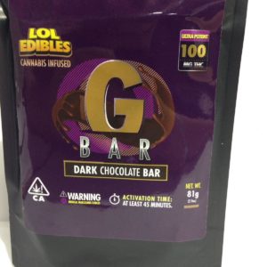 LOL EDIBLES Dark Chocolate G Bar 100mg
