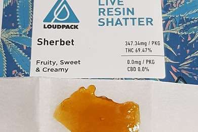 Loudpack Live Resin Shatter | Sherbet