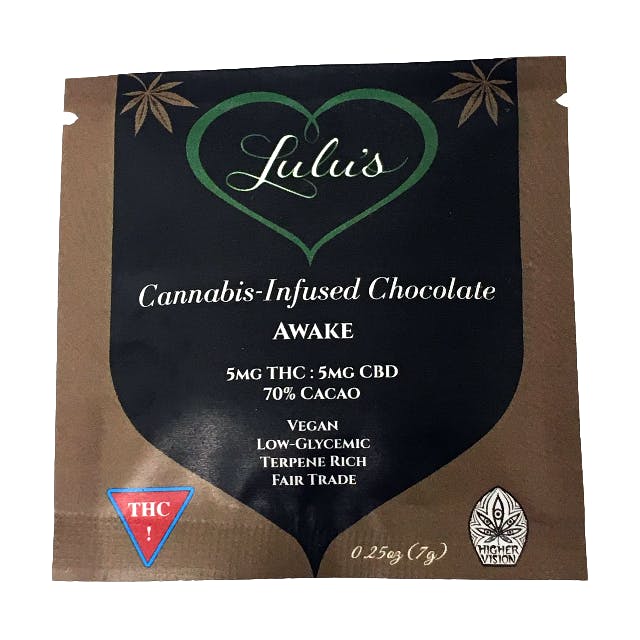 Lulu's - Awake Chocolate Bar - 1:1 5mg CBD/5mg THC