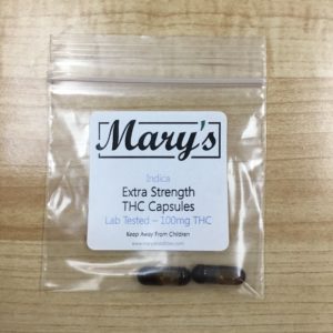 Mary’s Extra Strength 100mg THC Capsules (Indica)