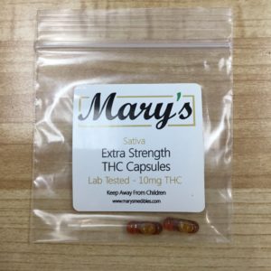 Mary’s Extra Strength 10mg THC Capsules (Sativa)