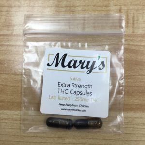 Mary’s Extra Strength 250mg THC Capsules (Sativa)