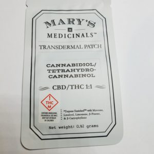 Mary's Medicinals: THC/CBD 1:1 Patch