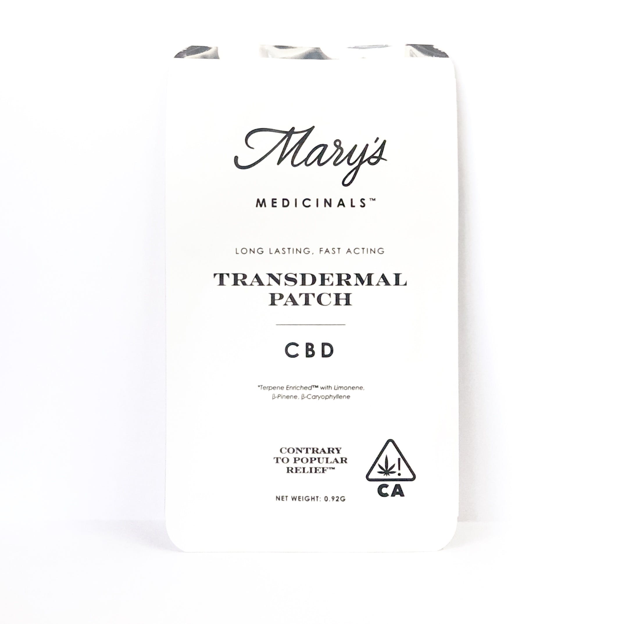 Mary's Medicinals: Transdermal Patch 10mg CBD (Medicinal/Receational)