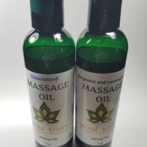 Massage Oil Bergamot and Lemongrass 4oz 100mg THC