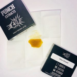 Maui Diesel Sun Grown Nug Run Shatter, Punch Extracts