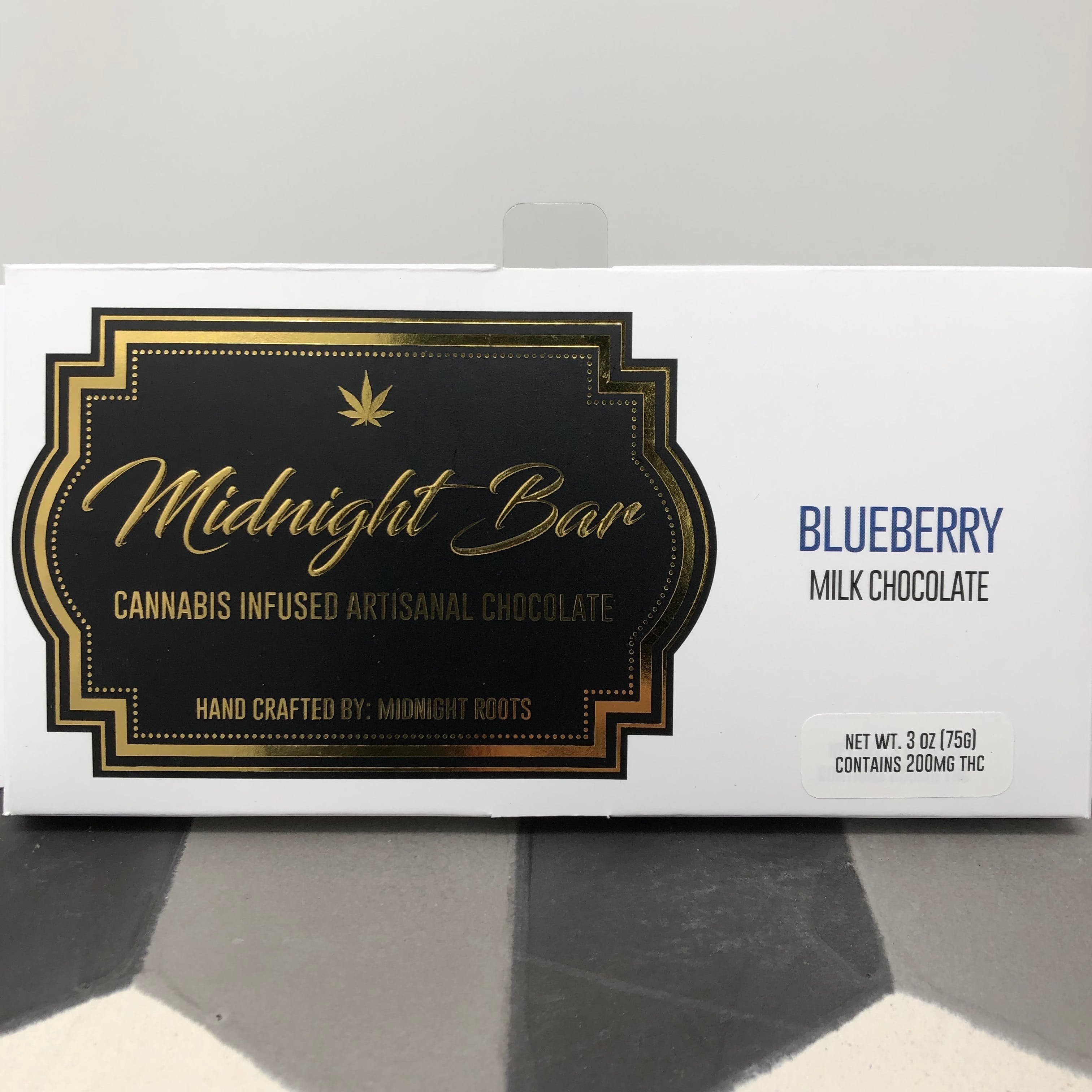 Midnight Bar 200mg Blueberry Chocolate Bar