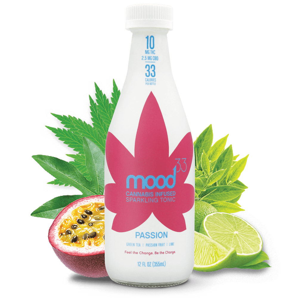 Mood33 - Passion Cannabis Infused Sparkling Tonic, 6mg