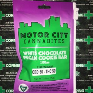 Motor City Cannabites CBD/THC White Chocolate Pecan Cookie Bar