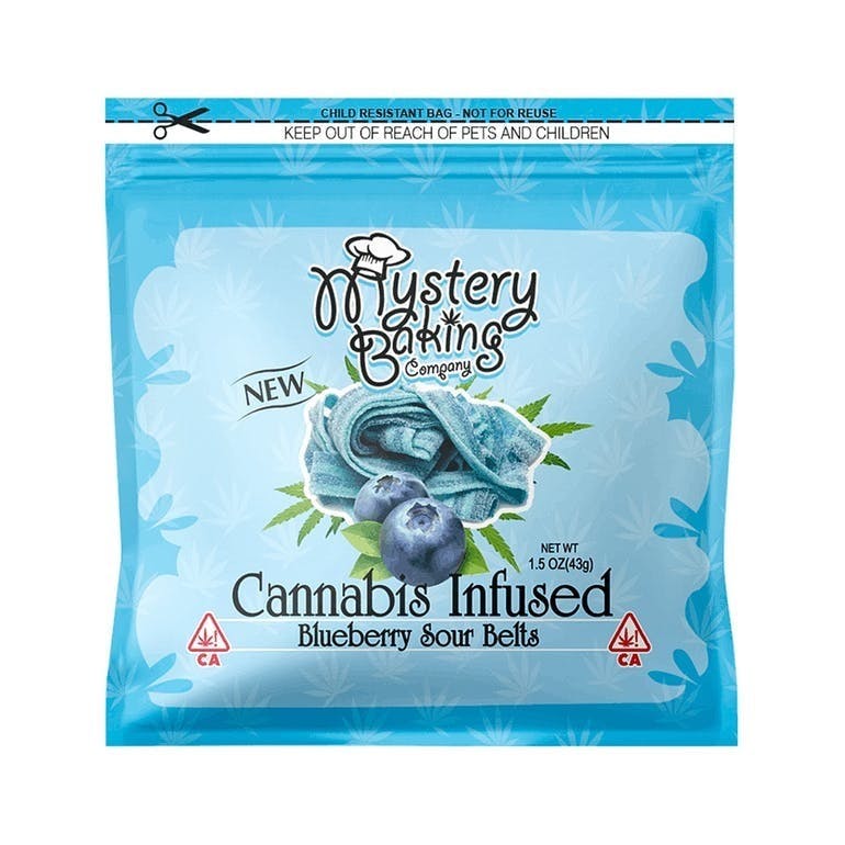 Mystery Baking's Blueberry Sour Belts 100MG
