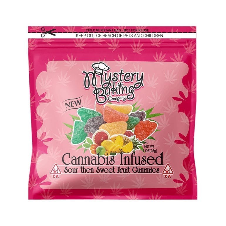Mystery Baking's Sour Then Sweet Fruit Gummies 100MG