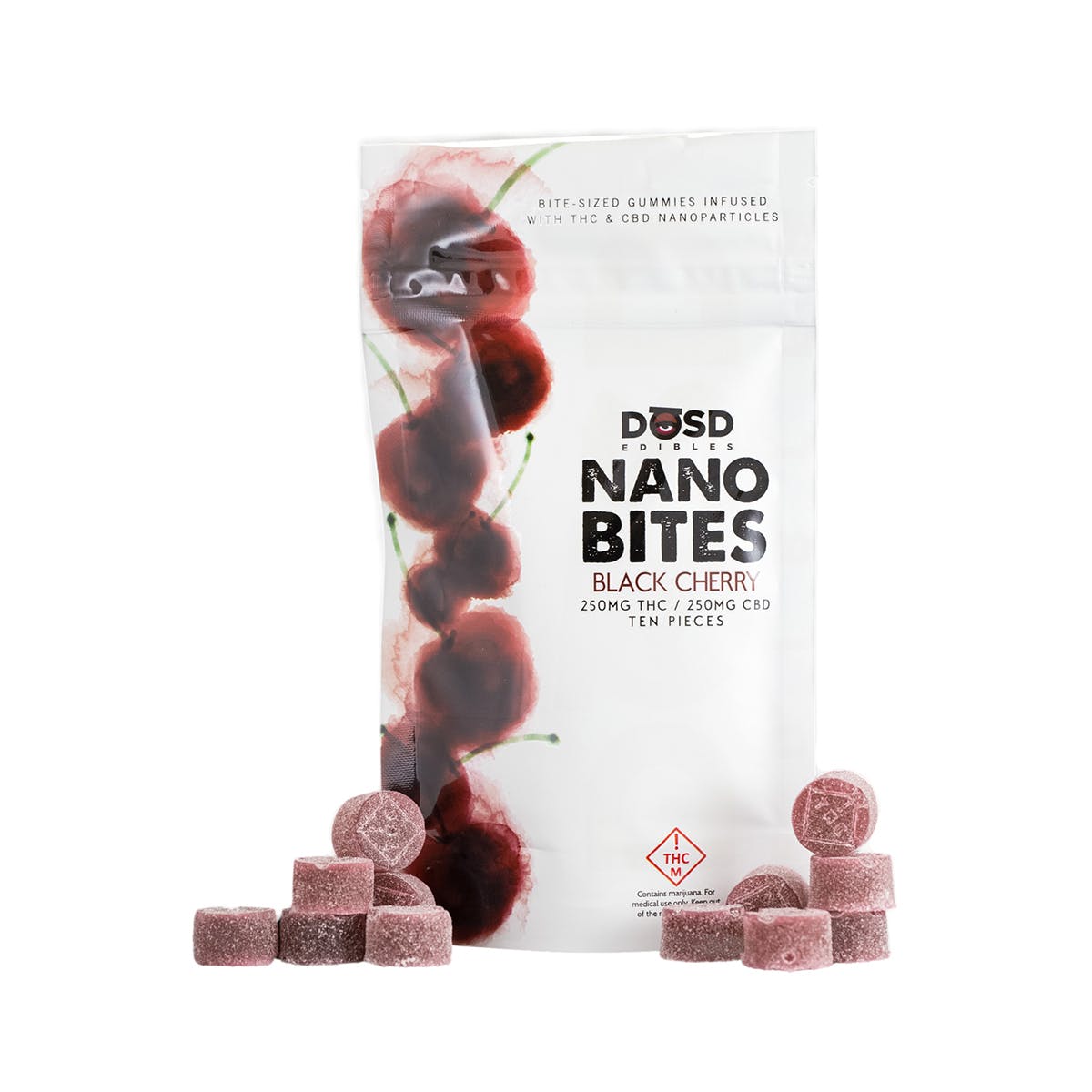 Nano Bites - Black Cherry 1:1 CBD 250mg MEDICAL